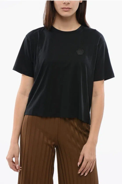 Viktor & Rolf Cropped Couture T-shirt With Bow Detail In Black