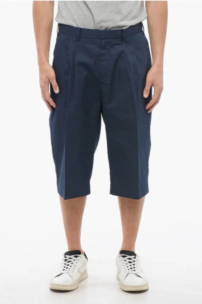 Viktor & Rolf Double-pleated Cotton Blend Chinos Shorts