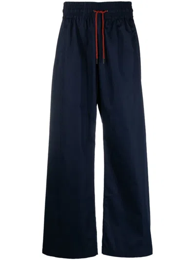 Viktor & Rolf Flared Drawstring-waist Trousers In Blau