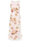 VIKTOR & ROLF FLORAL-APPLIQUÉ MIDI DRESS