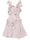 Viktor & Rolf Floral-appliqué V-neck Dress In Pink