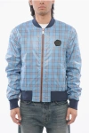 Viktor & Rolf Front Zipped Checked Nylon Bomber Jacket