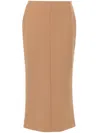 Viktor & Rolf High-waisted Midi Pencil Skirt In Brown