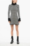 Viktor & Rolf Houndstooth-print Long-sleeved Dress