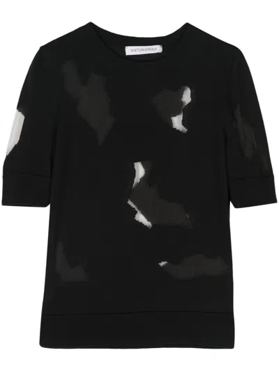 Viktor & Rolf Knitted Top In Black