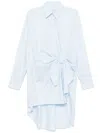 Viktor & Rolf Knotted Mini Shirt Dress In Blue