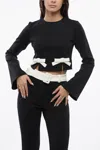 Viktor & Rolf Long Sleeved Cropped Top With Bow Details In Black