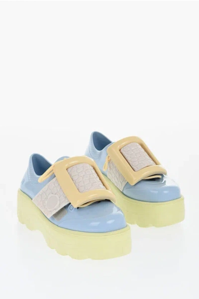 Viktor & Rolf Melissa Rubber Buckle Up Derby Shoes In Multi