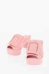 Viktor & Rolf Melissa Rubber Buckle Up Mules With Maxi Buckle 10cm In Pink