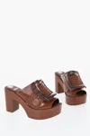 Viktor & Rolf Melissa Rubber Buckle Up Mules With Maxi Buckle 10cm In Brown