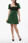 Viktor & Rolf Mini Dress With Lego Of Mutton Sleeves And Bow Detail In Green