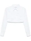 Viktor & Rolf Pleated Cropped Shirt In 白色