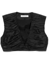 Viktor & Rolf Pleated Cropped Top In 黑色