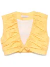 Viktor & Rolf Pleated Cropped Top In 黄色