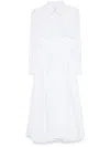Viktor & Rolf Pleated Midi Shirt Dress In White