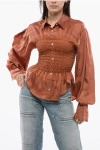 Viktor & Rolf Satin Evening Gatherings Blouse With Ruffles
