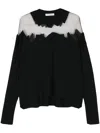 Viktor & Rolf Semi-sheer Panel Sweater In Black