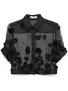 Viktor & Rolf Sequin-embellished Cropped Shirt In Black