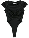 Viktor & Rolf Sweetheart Pleat-detailing Bodysuit In Black