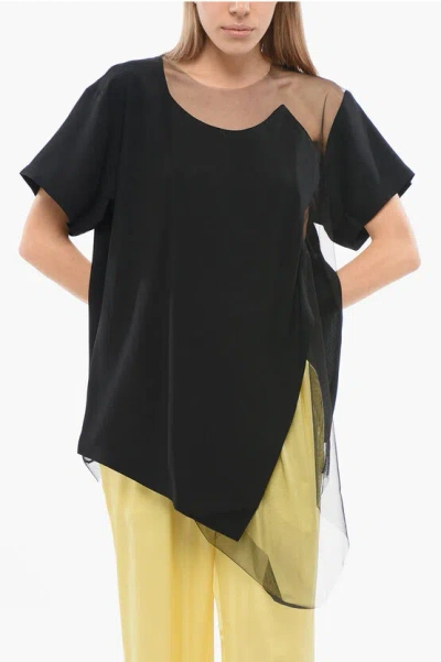 Viktor & Rolf Tulle Semi-sheer Floating Time Dress In Black