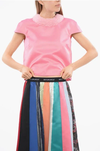 Viktor & Rolf Tulle Top With Cap Sleeves In Pink