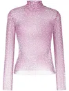 Viktor & Rolf Undercover Logo-print Sheer Top In Rosa