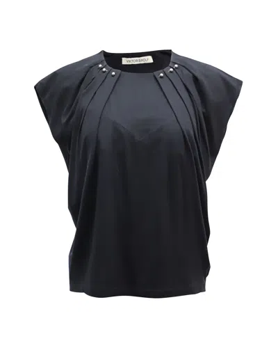 Viktor & Rolf Blouse With Pearl Detail In Black Viscose