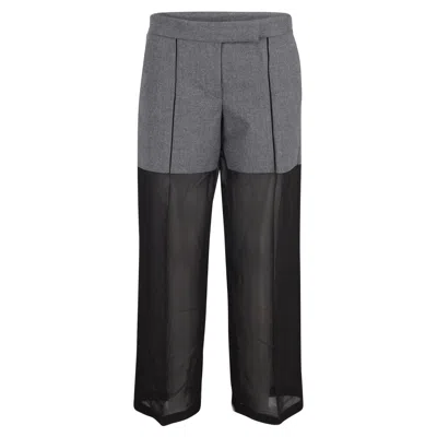 Viktor & Rolf Two-tone Pants In Black And Grey Wool