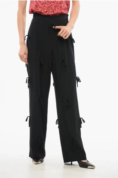 Viktor & Rolf Wide-leg Bed Of Bows Pants In Black