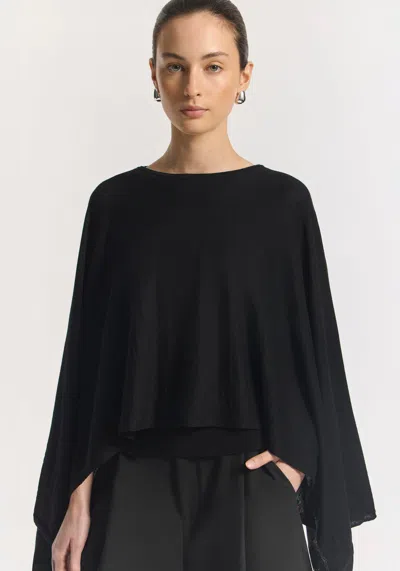 Viktoria & Woods Cassius Wool Poncho In Black