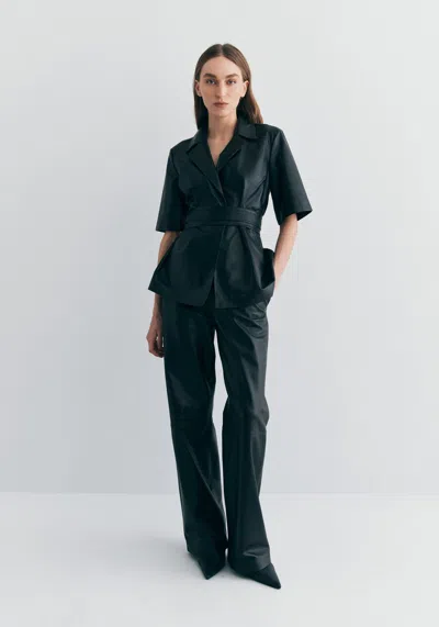 Viktoria & Woods Chorus Leather Shirt In Black