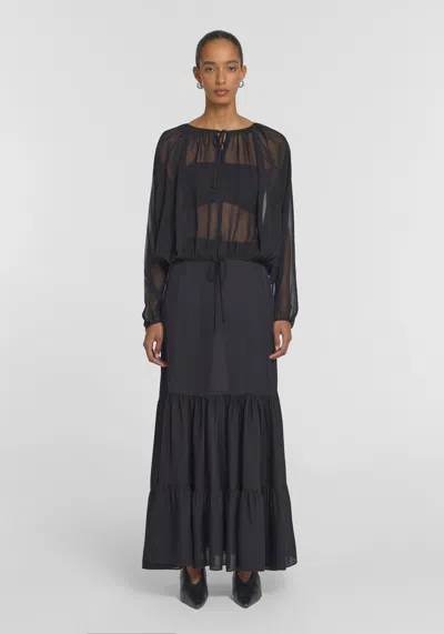 Viktoria & Woods Curator Silk Top In Black
