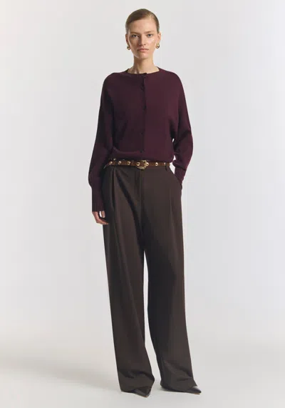 Viktoria & Woods Hart Merino Cardigan In Burgundy