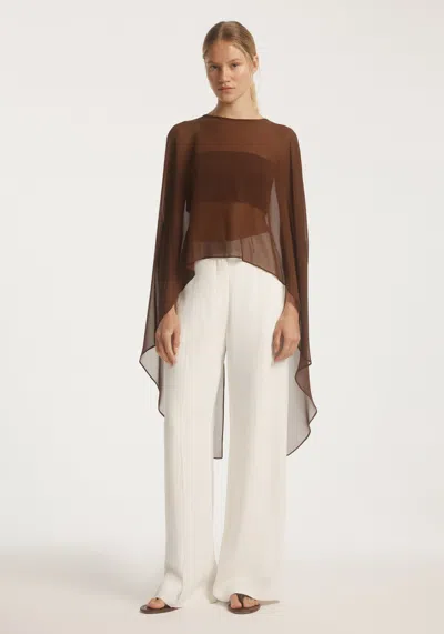 Viktoria & Woods Holliday Silk Cape Top In Brown