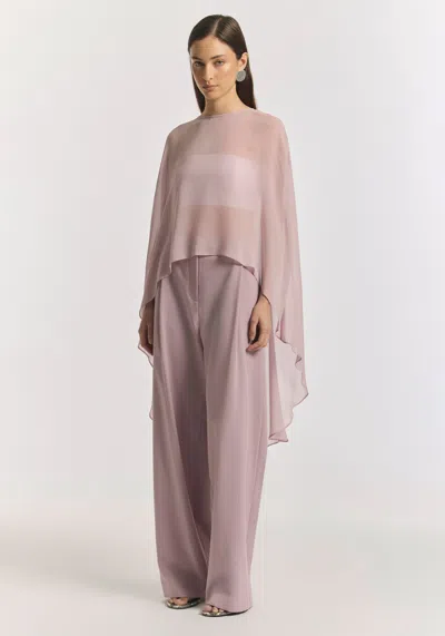 Viktoria & Woods Holliday Silk Cape Top In Salt Lake Pink