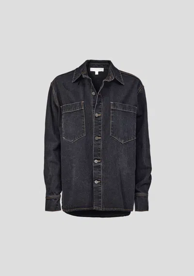 Viktoria & Woods Interscope Shirt In Washed Black Denim