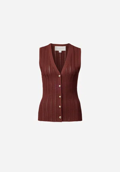 Viktoria & Woods Plaza Vest In Garnet