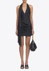 Viktoria & Woods Poltergeist Halterneck Fringed Mini Dress In Black