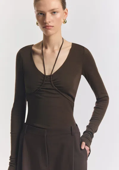 Viktoria & Woods Priscilla Merino Top In Brown