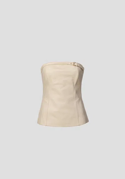 Viktoria & Woods Royale Leather Top In Brown