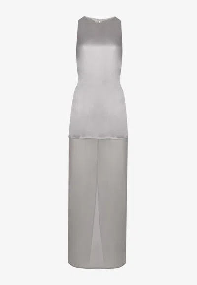 Viktoria & Woods Sutton Midi Silk Dress In Silver