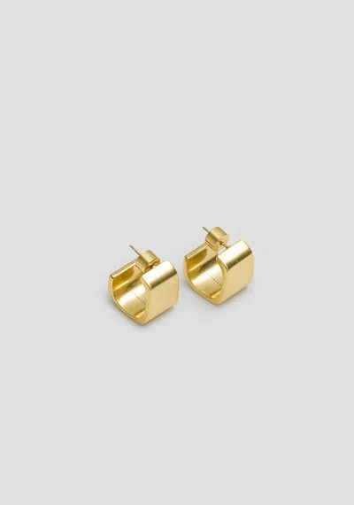Viktoria & Woods V&w Block Hoops In 18k Brushed Gold