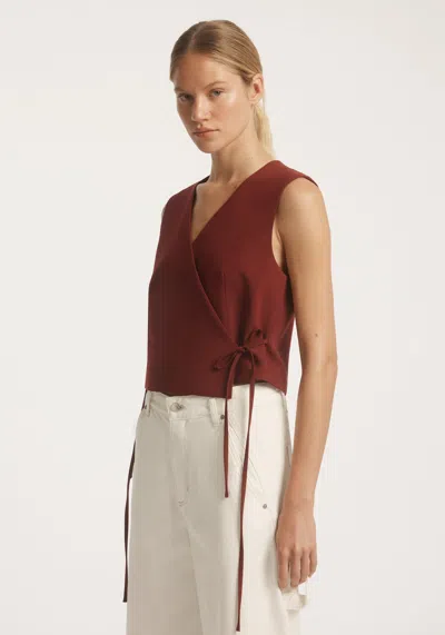 Viktoria & Woods Vibrato Wrap Vest In Red