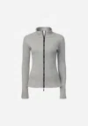 Viktoria & Woods Woods Rib Zip Top In Grey Marl