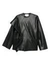 Viktoria Chan Asymmetric Faux-leather Jacket In Black