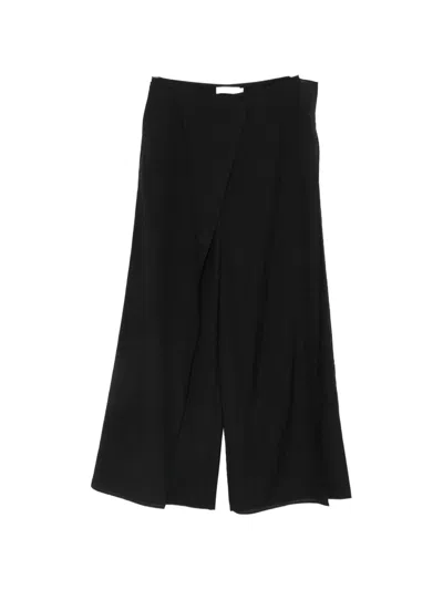 Viktoria Chan Avana Fold-detail Trousers In Black