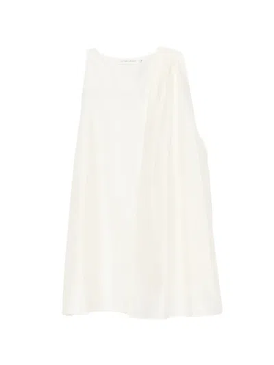 Viktoria Chan Cilla Draped Sleeveless Top In White