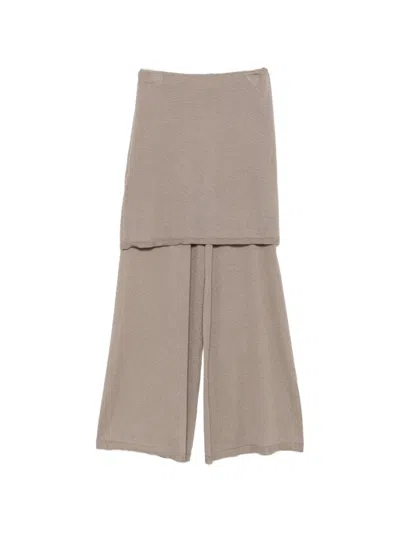 Viktoria Chan Cilla Flap-knit Trousers In Gray