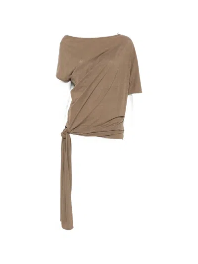 Viktoria Chan Cilla Knot-detail Top In Brown