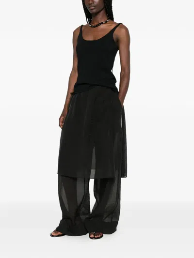 Viktoria Chan Cilla Layered Button-detail Trousers In Black